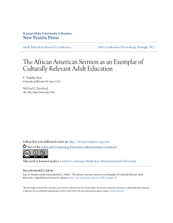 The African American Sermon as an Exemplar