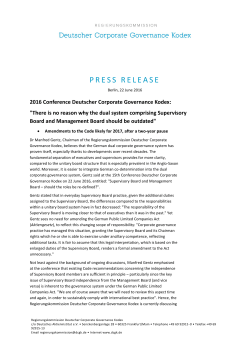 15th German Corporate Governance Code Conference