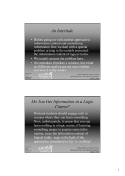 An Interlude Do You Get Information in a Logic Course?