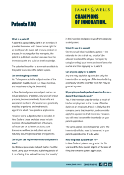 Patent FAQs