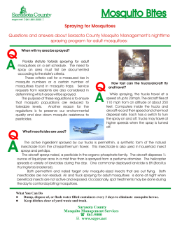 Sarasota County Mosquito Control Criteria