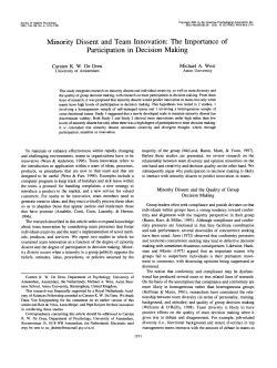 Minority Dissent and Team Innovation