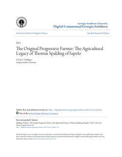 The Agricultural Legacy of Thomas Spalding of Sapelo