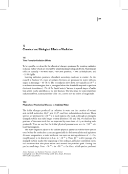 13 Chemical and Biological Effects of Radiation