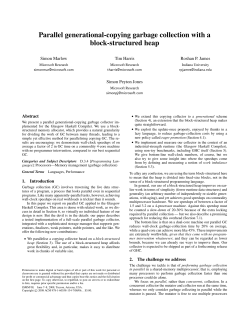 Parallel generational-copying garbage collection with a block