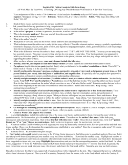 English 1301 Critical Analysis Mid