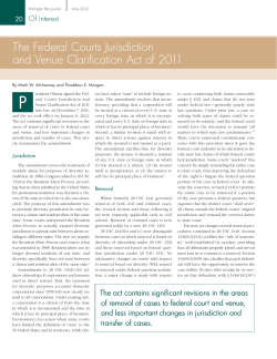 The Federal Courts Jurisdiction and Venue Clarification Act of 2011