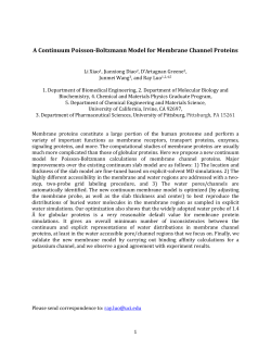 A Continuum Poisson-‐Boltzmann Model for Membrane Channel