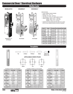 Commercial Door/ Storefront Hardware - Stry-Buc