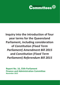 Report No. 16, Inquiry into the introduction of four year terms for the