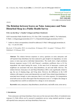 The Relation between Scores on Noise Annoyance and Noise