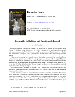Bohemian Souls Excerpt - The Baker Street Journal