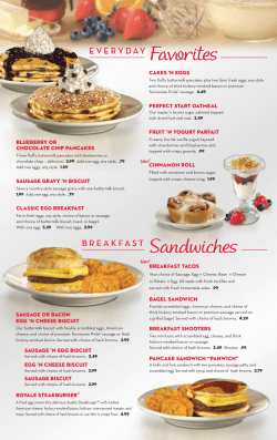 BLUEBERRY OR CHOCOLATE CHIP PANCAKES SAUSAGE