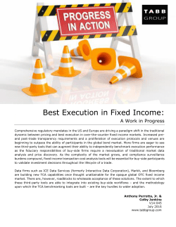 Best Execution in Fixed Income