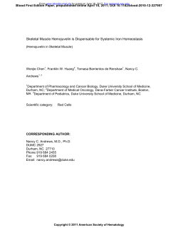 Skeletal Muscle Hemojuvelin is Dispensable for