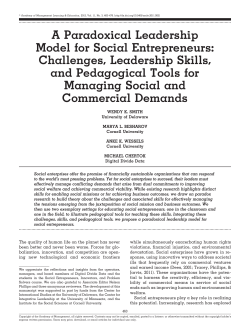 Paradoxical Leadership Model - Center for Transformative Action