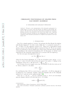 arXiv:1303.1148v1 [math.RT] 5 Mar 2013