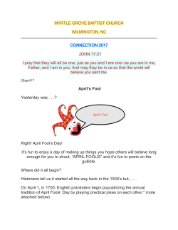 April`s Fool - Myrtle Grove Baptist Church