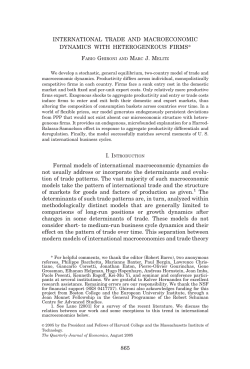 INTERNATIONAL TRADE AND MACROECONOMIC DYNAMICS