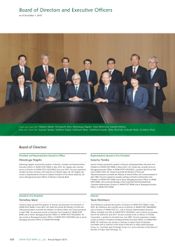 Board of Directors and Executive Officers(PDF/150KB)