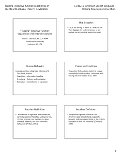 Tapping Executive Function Capabilities Of Clients With