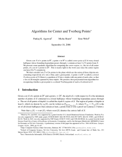 Algorithms for Center and Tverberg Points - CS.Duke