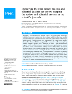 Improving the peer-review process and editorial quality: key
