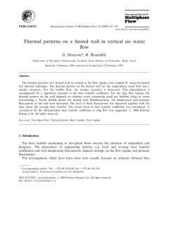 Thermal patterns on a heated wall in vertical air&plusmn;water flow