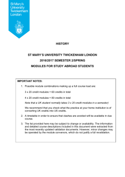 HISTORY ST MARY`S UNIVERSITY TWICKENHAM LONDON 2016