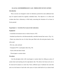 GLACIAL GEOMORPHOLOGY LAB 2 &ndash; Formation of ice lenses