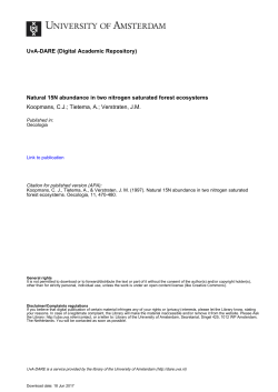 Natural 15N abundance in two nitrogen saturated - UvA-DARE