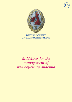 Guidelines for the management of iron deficiency anaemia
