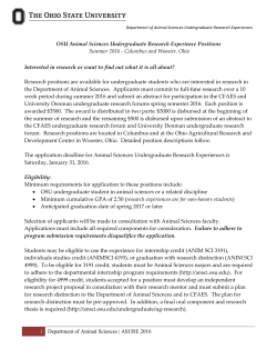 OSU Animal Sciences Undergraduate Research