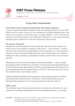 Press Release  - Okinawa Institute of Science and Technology