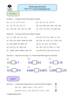 Ordering Decimals