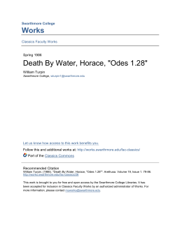 Death By Water, Horace, "Odes 1.28" - Works