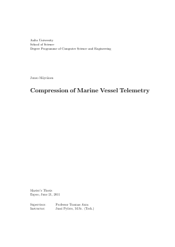 Compression of Marine Vessel Telemetry - Aaltodoc - Aalto