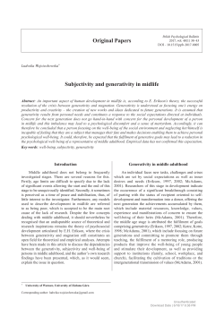 Subjectivity and generativity in midlife