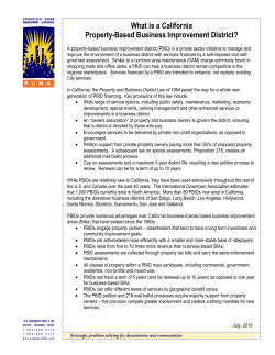 What is a California Property-Based Business Improvement District?
