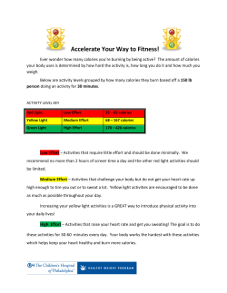 Low, medium, and high effort activities