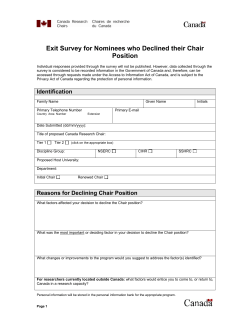 Exit Survey for Nominees who Declined their Chair Position