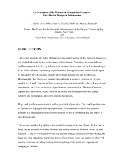 An Evaluation of the Motions of Competition Seesaws&mdash;The Effect of