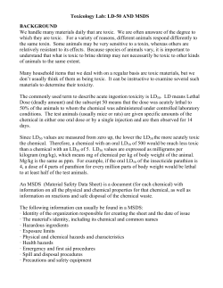 Toxicology Lab: LD-50 AND MSDS BACKGROUND We handle