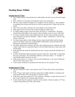 Stealing Bases Tidbits