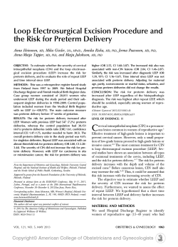 Loop Electrosurgical Excision Procedure and the Risk for Preterm