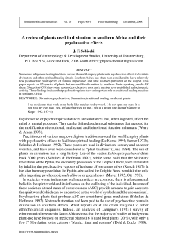 A review of plants used in divination in southern Africa and their