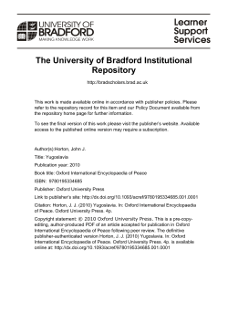 Yugoslavia JJH 2010 - Bradford Scholars