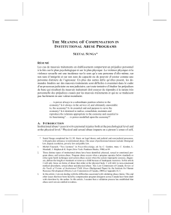 the meaning of compensation in institutional abuse