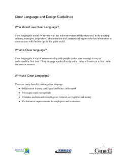 Clear Language and Design Guidelines