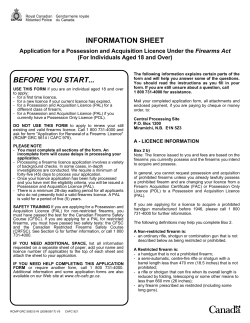 Application for a Possession and Acquisition Licence
